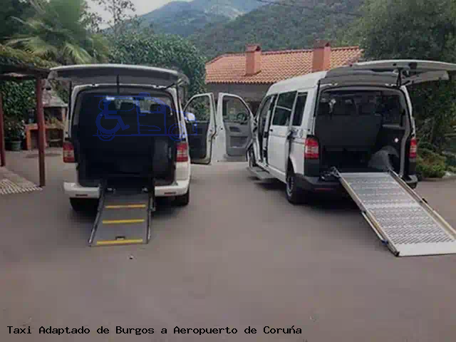 Taxi accesible de Aeropuerto de Coruña a Burgos